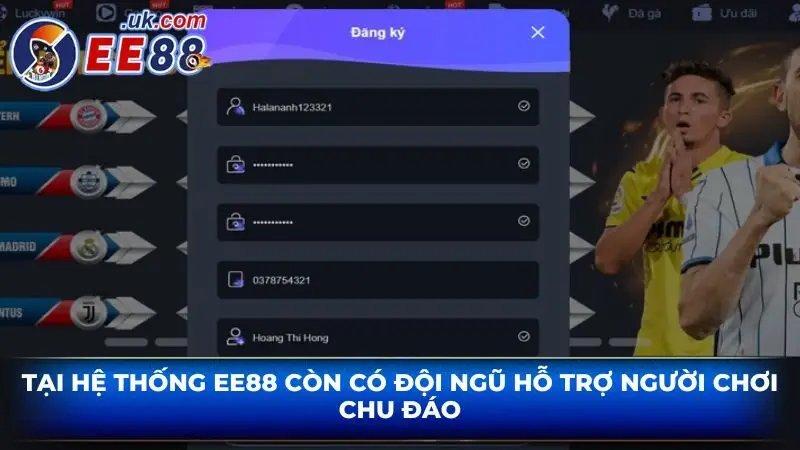 Tại hệ thống EE88 còn có đội ngũ hỗ trợ người chơi chu đáo