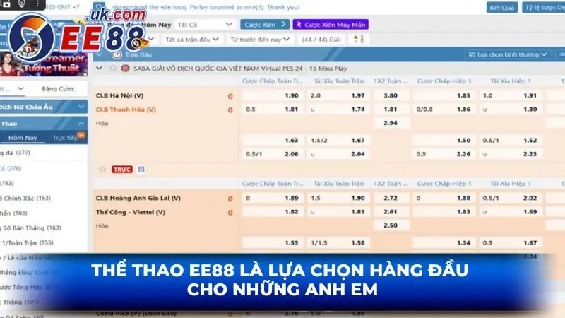 Thể thao EE88 là lựa chọn hàng đầu cho những anh em